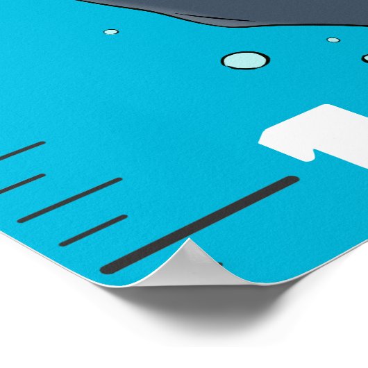 Niedliche Meereslebewesen Cartoon Poster (Ecke)