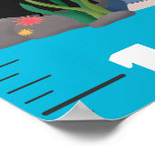 Niedliche Meereslebewesen Cartoon Poster (Ecke)