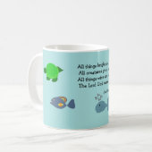 Niedliche Meereslebewesen mit inspirierendem Zitat Kaffeetasse (Vorderseite Links)