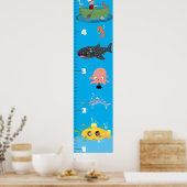 Niedliche Meereslebewesen Unterseeboot-Wachstumsta Poster (Küche)