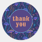 Niedliche Meeresqualle Vielen Dank Runder Aufkleber (Vorderseite)