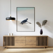 Niedliche Meeresschildkröte am Strand Poster