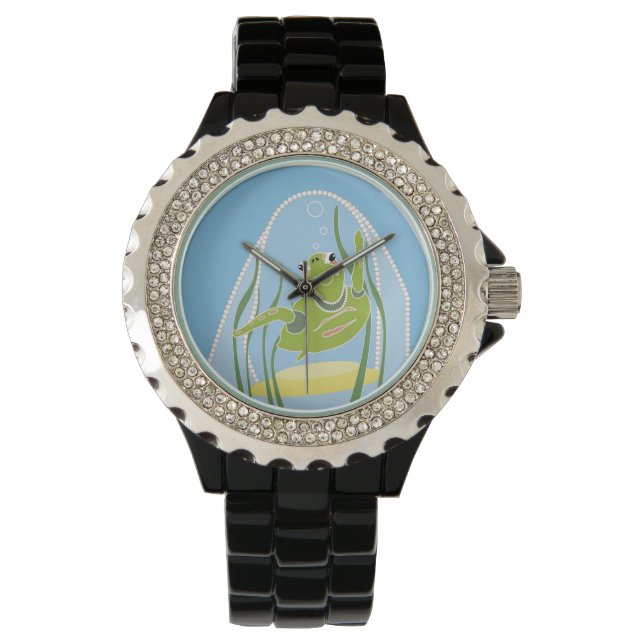 Niedliche Meeresschildkröte Armbanduhr (Vorderseite)