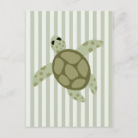Niedliche Meeresschildkröte auf grünem Streifen