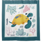 niedliche Meeresschildkröte Duschvorhang (Vorderseite)