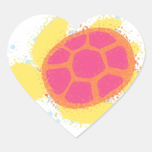 Niedliche Meeresschildkröte Herz-Aufkleber (Vorderseite)