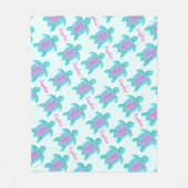 Niedliche Meeresschildkröte individuelle Name Aqua Fleecedecke (Vorderseite)