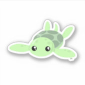 Niedliche Meeresschildkröte, maßgeschneidert Vinyl Aufkleber (Vorderseite)