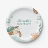 Niedliche Meeresschildkröte Pappteller (Vorderseite)