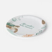 Niedliche Meeresschildkröte Pappteller (Schrägansicht)