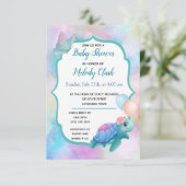 Niedliche Meeresschildkröte Pastel Wasserfarbe Kin Karte (Stehend Vorderseite)