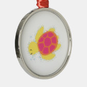 Niedliche Meeresschildkröte Silbernes Ornament (Rechts)