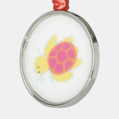 Niedliche Meeresschildkröte Silbernes Ornament (Links)