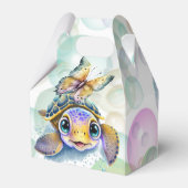 Niedliche Meeresschildkröte und eine Schmetterling Geschenkschachtel (Rückseite)