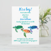 Niedliche Meeresschildkröte unter dem Meer Blue Ba Einladung (Stehend Vorderseite)