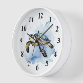 Niedliche Meeresschildkröte Wasserfarben Ozean Tie Uhr (Winkel)