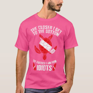 Niedliche Meeresschildkröte weg von Idioten Scuba T-Shirt