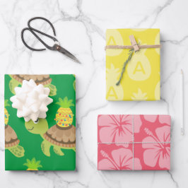 Niedliche Meeresschildkröte Weihnachten Geschenkpapier Set