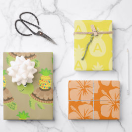 Niedliche Meeresschildkröte Weihnachten Geschenkpapier Set