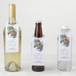 Niedliche Meeresschildkröte Weihnachtsfeiertag Flaschenanhänger