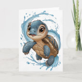 Niedliche Meeresschildkröte Weihnachtsfeiertag Karte (Vorderseite)