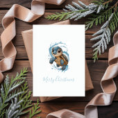 Niedliche Meeresschildkröte Weihnachtsfeiertag Karte