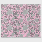 Niedliche Meeresschildkröten Graurosa Korallenriff Geschenkpapier (Flach)