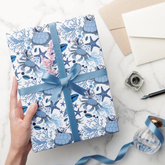 Niedliche Meeresschildkröten Muster Strand Party Geschenkpapier (Schenken)