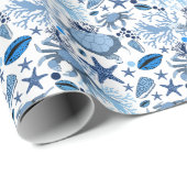 Niedliche Meeresschildkröten Muster Strand Party Geschenkpapier (Rolleneckpunkt)