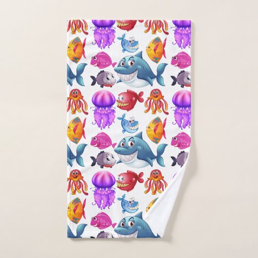 Niedliche Meerestiere Badhandtuch Set (Handtuch)