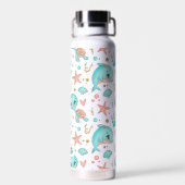 Niedliche Meerestiere Cooler Muster Individuelle N Trinkflasche (Rückseite)