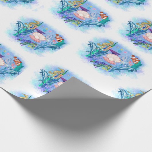 Niedliche Meerestiere Geschenkpapier (Ecke)