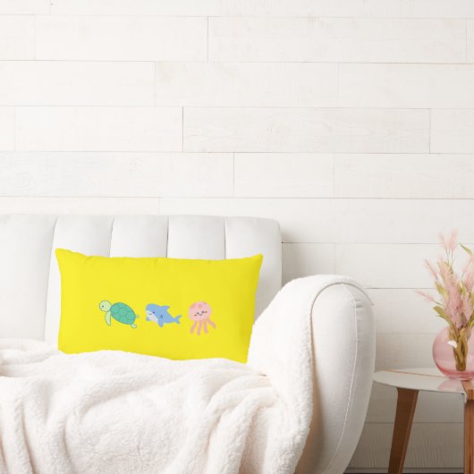 Niedliche Meerestiere Kissen mit gelbem Hintergrun (Liege)