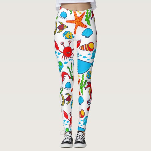 Niedliche Meerestiere Leggings (Vorderseite)