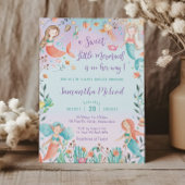 Niedliche Meerjungdusche unter dem Sea Baby Girl Einladung