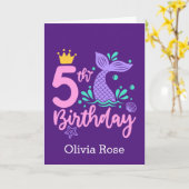 Niedliche Meerjungfrau 5. Geburtstag Karte (Gelbe Blume)