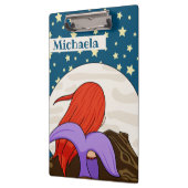 Niedliche Meerjungfrau auf dem Mond Personalisiert Klemmbrett (Links)