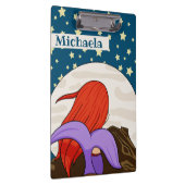 Niedliche Meerjungfrau auf dem Mond Personalisiert Klemmbrett (Rechts)