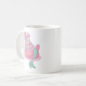 Niedliche Meerjungfrau auf Flamingo Pool Float Fun Kaffeetasse (Vorderseite Links)