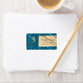 Niedliche Meerjungfrau auf Meerjungfrau-Schwanz-Sk Adressaufkleber (Insitu)