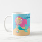Niedliche Meerjungfrau Custom Kids Ocean Beach Hou Kaffeetasse (Links)