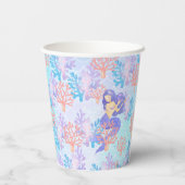 Niedliche Meerjungfrau farbenfrohe Korallenfische Pappbecher (Rückseite)