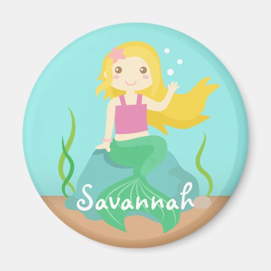 Niedliche Meerjungfrau, für Mädchen Magnet (Vorne)