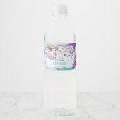 Niedliche Meerjungfrau Geburtstagspartei im Zeiche Wasserflaschenetikett (Vorderseite)