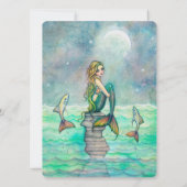 Niedliche Meerjungfrau Geburtstagsparty Einladung (Rückseite)