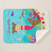 Niedliche Meerjungfrau im farbenfrohen Ozean Sherpadecke (Vorderseite (Horizontal))