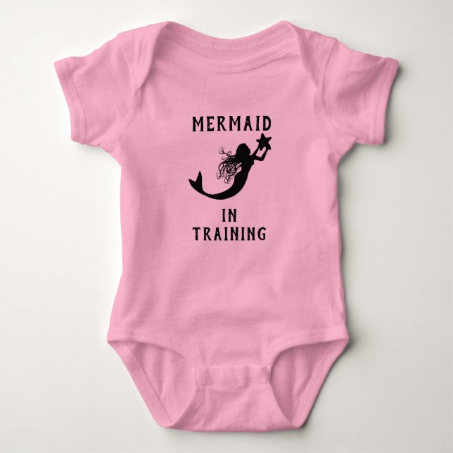 Niedliche Meerjungfrau im Training Baby Strampler (Vorderseite)