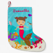 Niedliche Meerjungfrau in der Keramik Orchester Kleiner Weihnachtsstrumpf (Vorderseite)