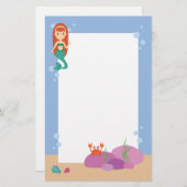 Niedliche Meerjungfrau in der Prinzessin Briefpapier (Vorne/Hinten)