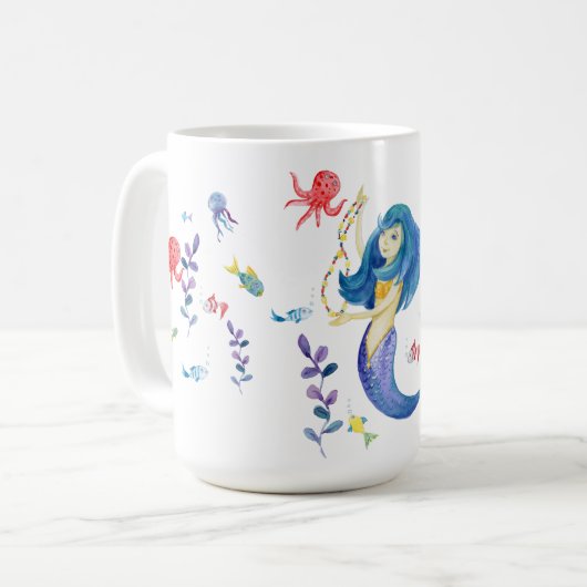 Niedliche Meerjungfrau Kaffeetasse (Vorderseite Links)